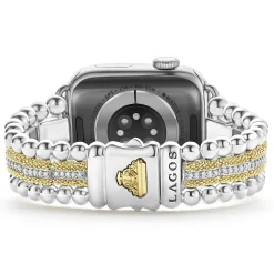 Sale 18K Gold And Diamond Caviar Beaded Watch Bracelet-38-45Mm Diamonds