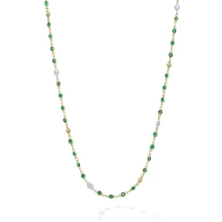 Best Sale 18K Gold And Diamond Emerald Necklace Gemstones