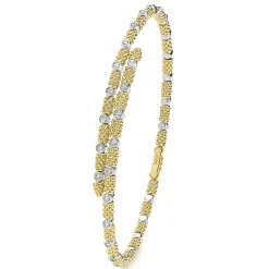 Fashion 18K Gold And Diamond Superfine Cuff Bracelet Gold