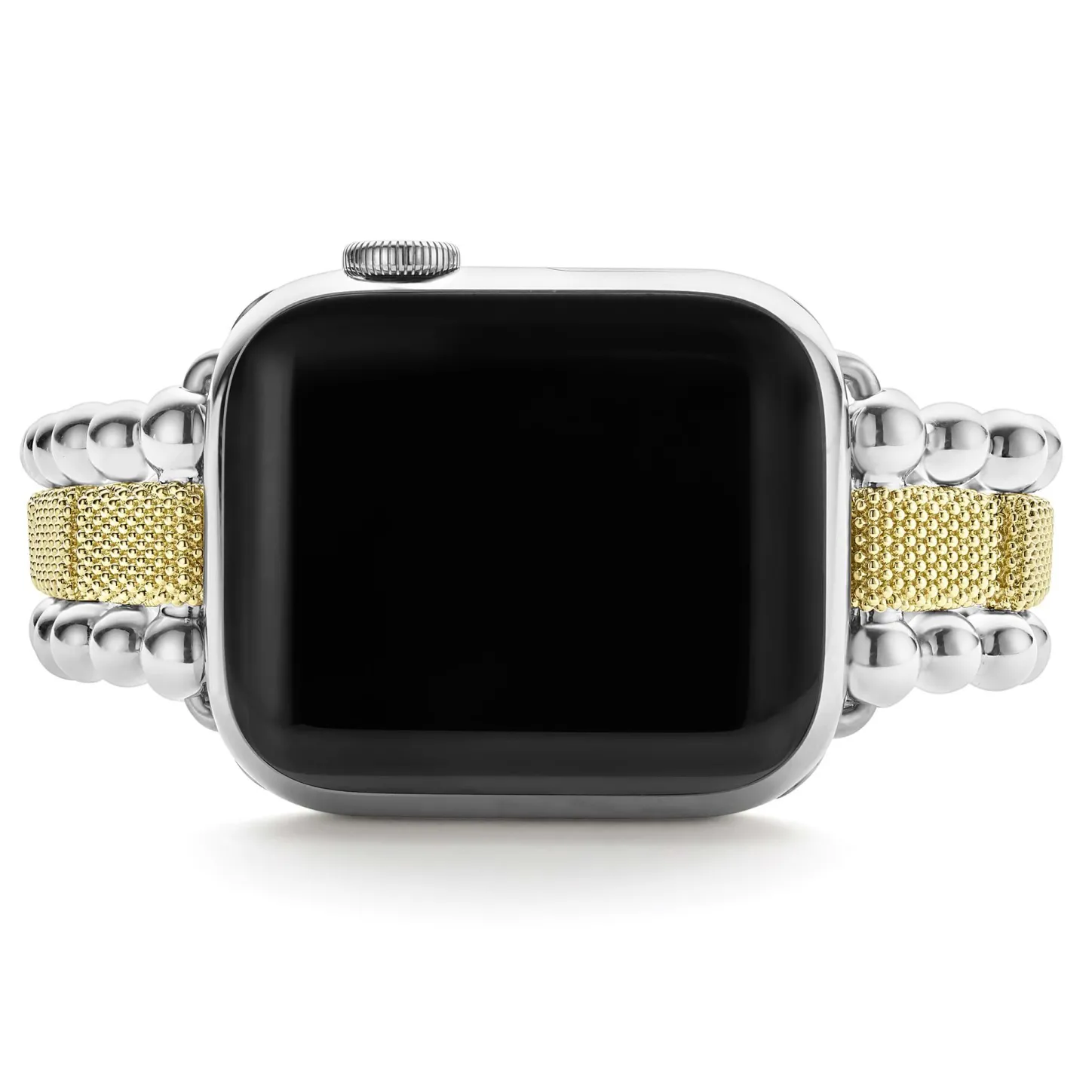 Sale 18K Gold And Sterling Silver Caviar Beaded Watch Bracelet-38-45Mm Two-Tone