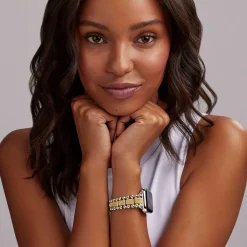 Best 18K Gold And Sterling Silver Caviar Beaded Watch Bracelet-38-45Mm Watch Bracelets