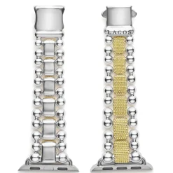 Best 18K Gold And Sterling Silver Caviar Beaded Watch Bracelet-38-45Mm Watch Bracelets