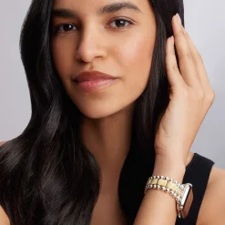 Flash Sale 18K Gold And Sterling Silver Single Diamond Watch Bracelet-38-45Mm Diamonds