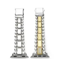 Flash Sale 18K Gold And Sterling Silver Single Diamond Watch Bracelet-38-45Mm Diamonds