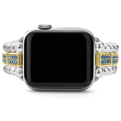 Best 18K Gold And Sterling Silver Blue Sapphire Watch Bracelet-38-45Mm Two-Tone