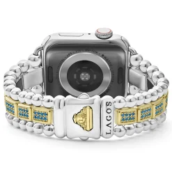 Best 18K Gold And Sterling Silver Blue Sapphire Watch Bracelet-38-45Mm Two-Tone