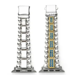 Best 18K Gold And Sterling Silver Blue Sapphire Watch Bracelet-38-45Mm Two-Tone