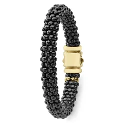 Outlet 18K Gold Black Ceramic Beaded Bracelet Gold