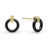 Flash Sale 18K Gold Black Ceramic Circle Stud Earrings Gold