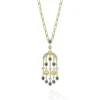 Shop 18K Gold Blue Sapphire And Diamond Chandelier Necklace Diamonds