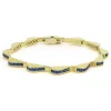 Best 18K Gold Blue Sapphire Link Wave Bracelet Gold