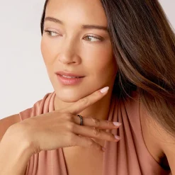 Best Sale 18K Gold Caviar And Black Ceramic Stacking Ring Gold