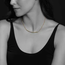 Best Sale 18K Gold Caviar Bar Necklace Gold
