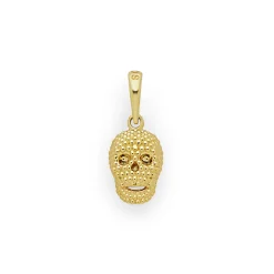Cheap 18K Gold Caviar Beaded Skull Amulet Amulets