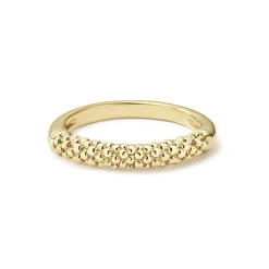 Discount 18K Gold Caviar Beaded Stacking Ring Stacking Rings