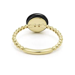 Discount 18K Gold Caviar Black Ceramic Ring Gold