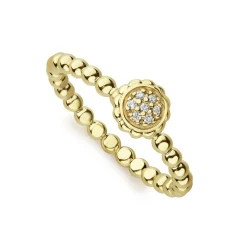 Flash Sale 18K Gold Caviar Diamond Ring Gold