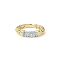 New 18K Gold Caviar Diamond Stacking Ring Stacking Rings