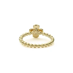 New 18K Gold Caviar Flower Diamond Ring Diamonds