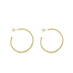 Shop 18K Gold Caviar Hoop Earrings Gold