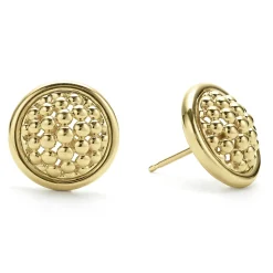 Fashion 18K Gold Caviar Stud Earrings Gold