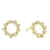 Cheap 18K Gold Circle Diamond Stud Earrings Gold