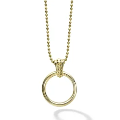 Fashion 18K Gold Circle Pendant Necklace Gold