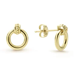 Discount 18K Gold Circle Stud Earrings Gold