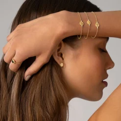 Cheap 18K Gold Circle Stud Earrings Gold