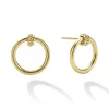 New 18K Gold Circle Stud Earrings Gold