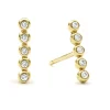 Discount 18K Gold Diamond Bar Stud Earrings Gold