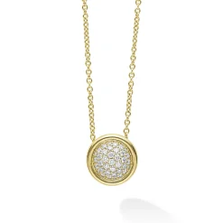 Best 18K Gold Diamond Circle Pendant Necklace Diamonds