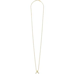 New 18K Gold Diamond Circle Pendant Necklace Gold