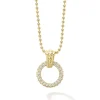 Fashion 18K Gold Diamond Circle Pendant Necklace Diamonds