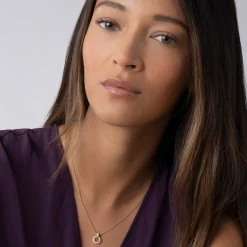 Fashion 18K Gold Diamond Circle Pendant Necklace Diamonds