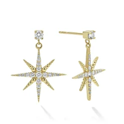 Sale 18K Gold Diamond Drop Earrings Gold