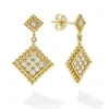 New 18K Gold Diamond Drop Earrings Diamonds