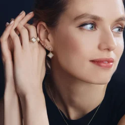 Flash Sale 18K Gold Diamond Drop Earrings Gold