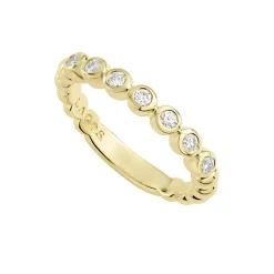 Fashion 18K Gold Diamond Stacking Ring Set Gold