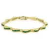 Online 18K Gold Emerald Link Wave Bracelet Gemstones