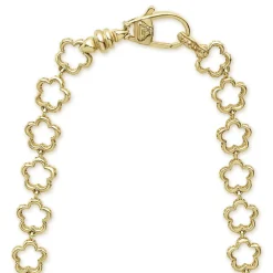 Cheap 18K Gold Floral Link Necklace Gold