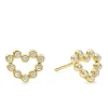 Online 18K Gold Heart Diamond Stud Earrings Diamonds