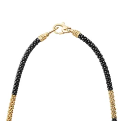 Cheap 18K Gold Large Station Ceramic Beaded Necklace | 3Mm Gold