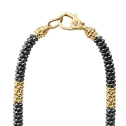 Cheap 18K Gold Large Station Ceramic Beaded Necklace | 5Mm Gold