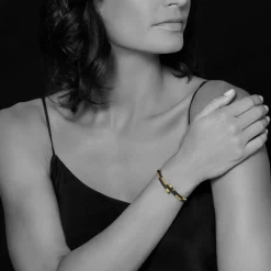 Best 18K Gold Large Station Ceramic Wrap Bracelet Gold