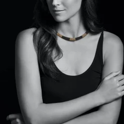 Fashion 18K Gold Large Station Ceramic Beaded Necklace | 9Mm Gold