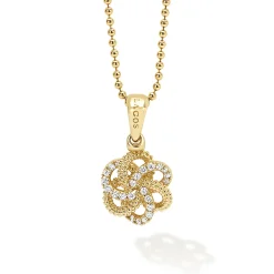 Hot 18K Gold Love Knot Diamond Pendant Necklace Diamonds