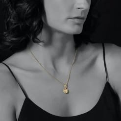 Flash Sale 18K Gold Love Knot Diamond Pendant Necklace Gold