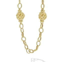New 18K Gold Open Ball Link Necklace Gold