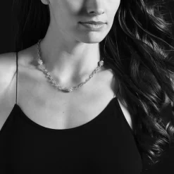 New 18K Gold Open Ball Link Necklace Gold